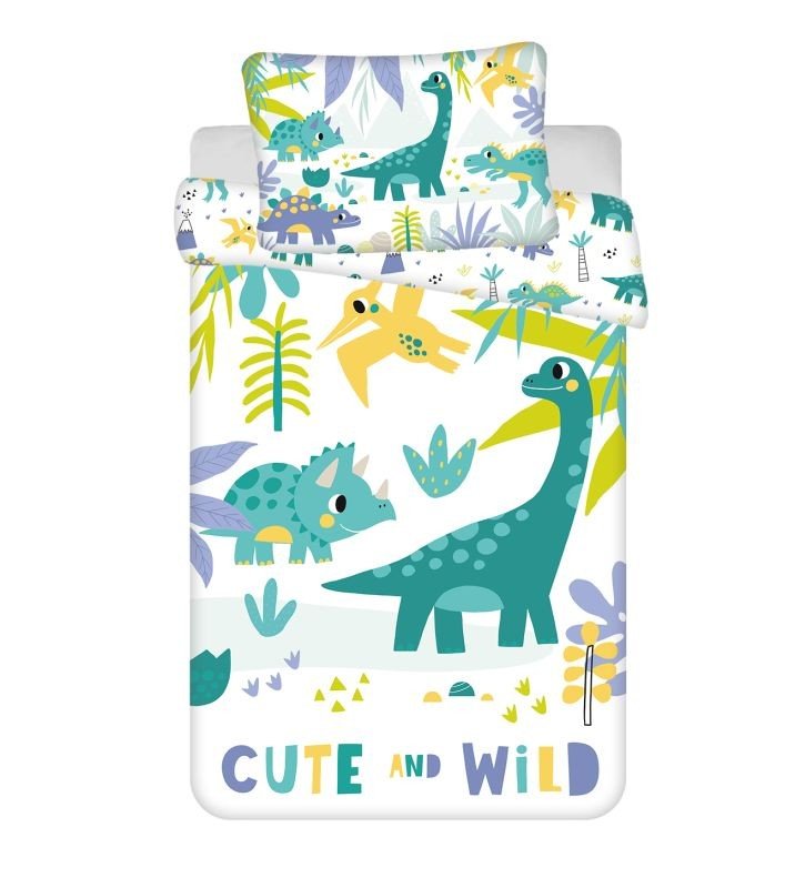 JERRY FABRICS Posteljina za dječji krevetić Dino Cute and wild baby Pamuk, 100/135, 40/60 cm JERRY FABRICS Posteljina za dječji krevetić Dino Cute and wild baby Pamuk, 100/135, 40/60 cm