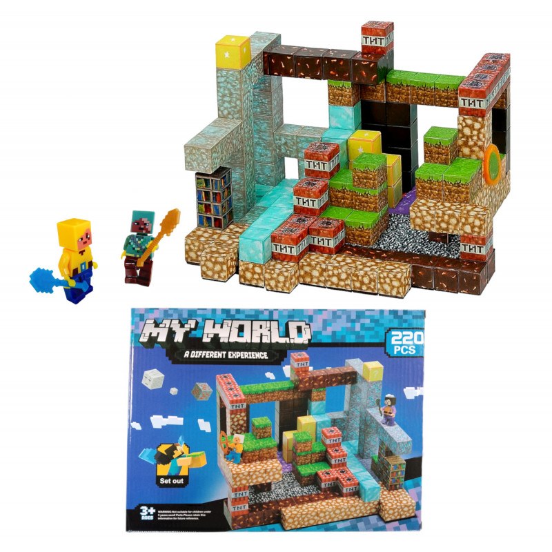 Zabava-karneval - Minecraft Iron Diamond Gold TNT magnetna igračka – 220 dijelova Minecraft Iron Diamond Gold TNT magnetna igračka – 220 dijelova - Zabava-karneval