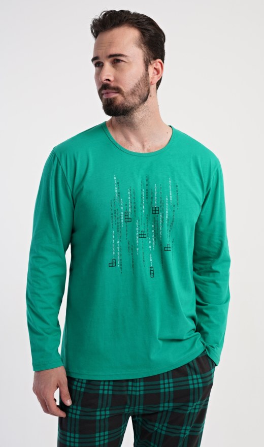 Muška pidžama duga Tetris - Muške pidžame s dugim rukavima