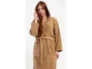 Dugi ženski ogrtač s kapuljačom Karamelka Žene - Ženski ogrtači - Ženski dugi ogrtači