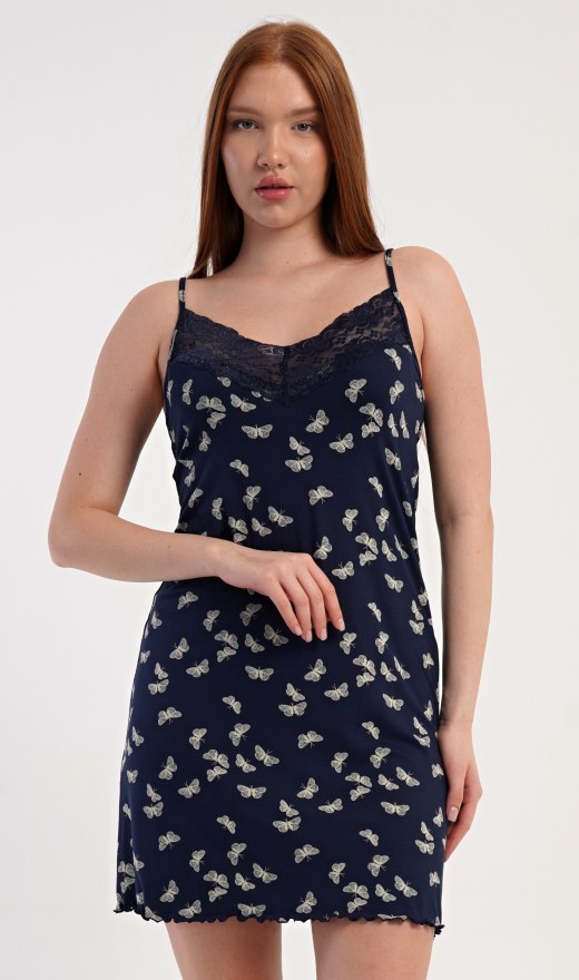 Ženska spavaćica na naramenice Leptirići - Ženske noćne spavaćice na naramenice