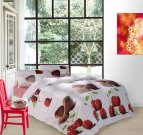 Posteljina pamučni saten Čokoladna srca 220/200, 2x70/80