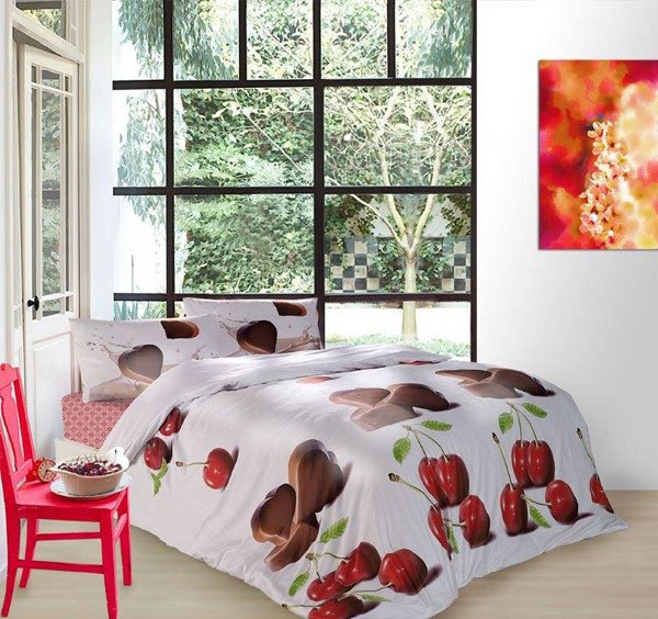 Posteljina pamučni saten Čokoladna srca 220/200, 2x70/80 Posteljina pamučni saten Čokoladna srca 220/200, 2x70/80