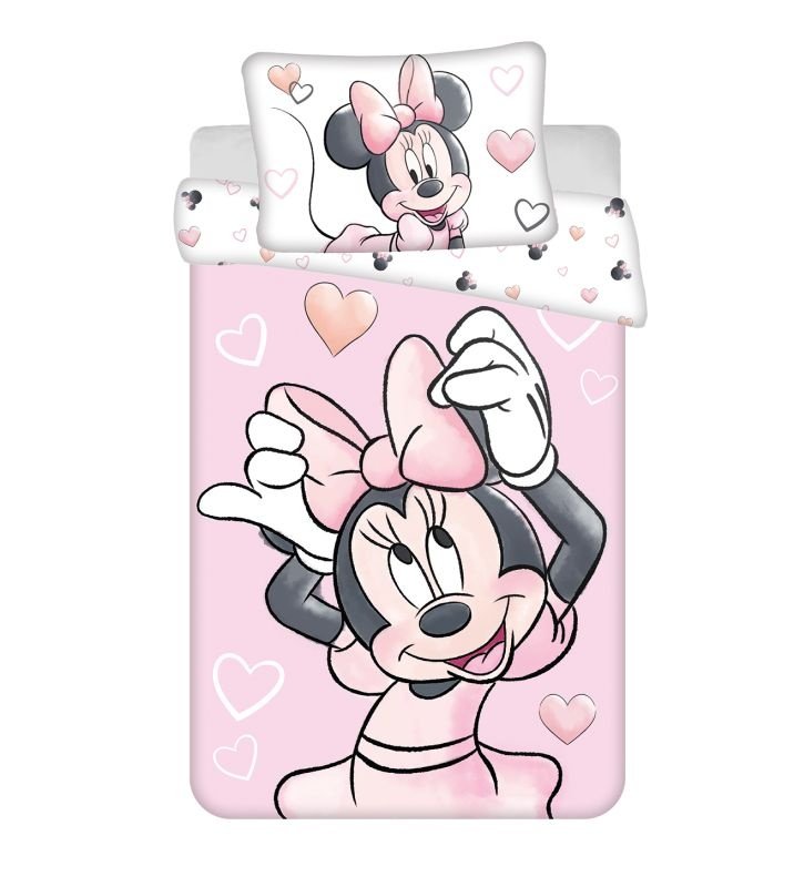 JERRY FABRICS Posteljina za dječji krevetić Minnie Blush Pink baby Pamuk, 100/135, 40/60 cm - Posteljina za dječji krevetić