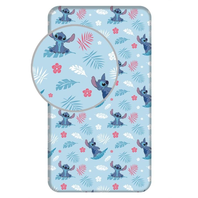 JERRY FABRICS Plahta Lilo and Stitch Blue Pamuk, 90/200 cm JERRY FABRICS Plahta Lilo and Stitch Blue Pamuk, 90/200 cm