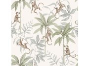 Flis tapeta za zid, bijela, džungla, majmuni, 6936, Newbie Wallpaper, Borastapeter | Ljepilo Gratis Borastapeter