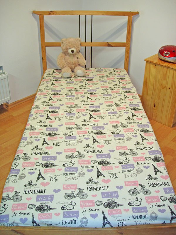 Klasična plahta Pariz ružičasta 150/235 - Plahte