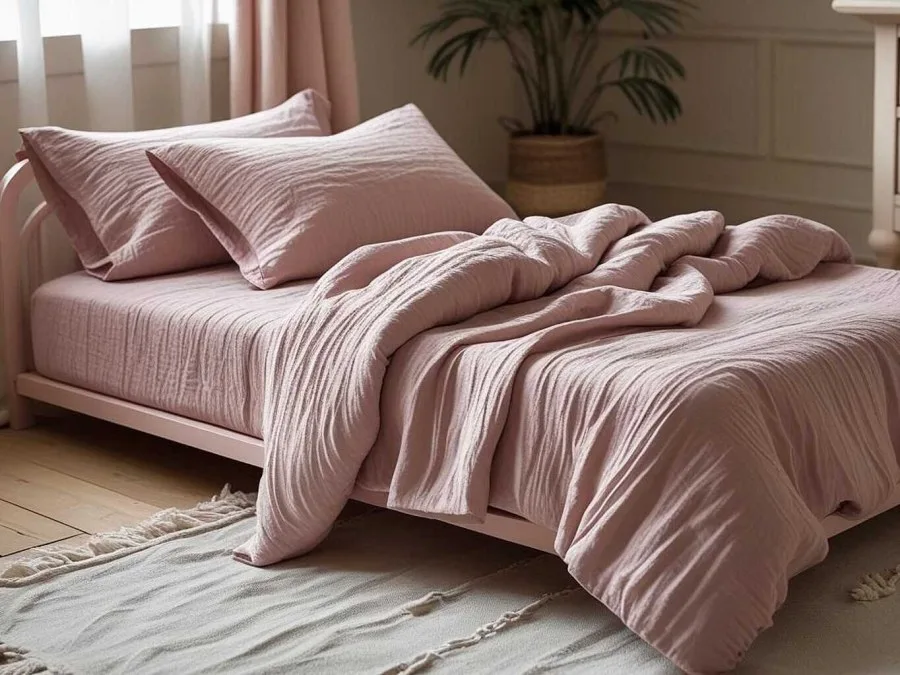 Posteljina muslin Violet-rose 140x200, 70x90 cm - Luksuzna posteljina