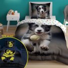 DETEXPOL Posteljina Štene u trku svijetleća Pamuk, 140/200, 70/80 cm Posteljina foto print