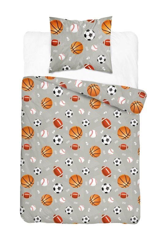 DETEXPOL Posteljina XOXO Lopte na sivoj Pamuk, 140/200, 70/80 cm - Dječji posteljina bez licencije