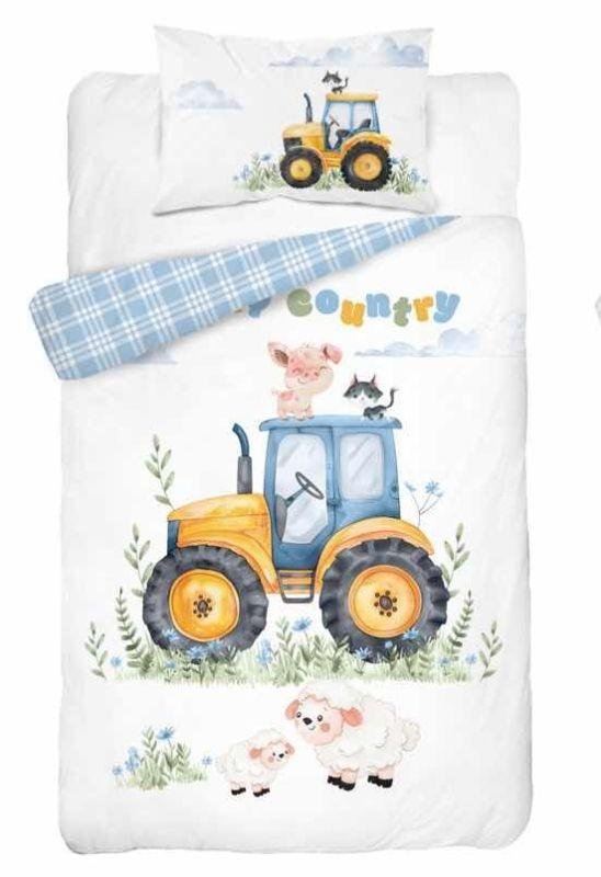 DETEXPOL Posteljina za dječji krevetić Traktor A Pamuk, 100/135, 40/60 cm - Posteljina za dječji krevetić