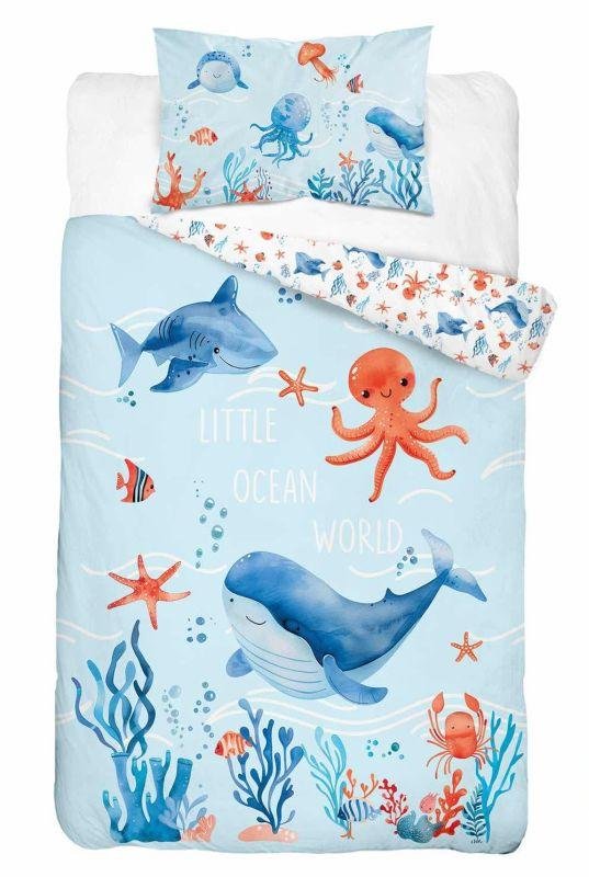 DETEXPOL Posteljina za dječji krevetić Morski Svijet Pamuk, 100/135, 40/60 cm - Posteljina za dječji krevetić