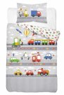 DETEXPOL Posteljina za dječji krevetić Autići siva Pamuk, 100/135, 40/60 cm Posteljina za dječji krevetić