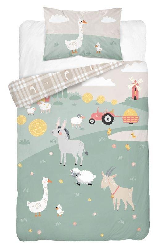 DETEXPOL Bambusova posteljina za dječji krevetić životinje s farme B Pamuk, Bambus, 100/135, 40/60 cm - Posteljina za dječji krevetić