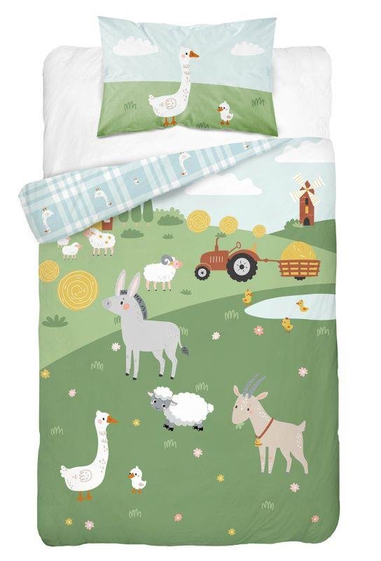 DETEXPOL Bambusova posteljina za dječji krevetić Životinje s farme A Pamuk, Bambus, 100/135, 40/60 cm - Posteljina za dječji krevetić