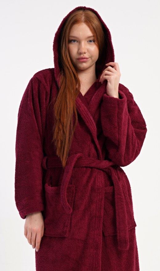 Žene - Ženski ogrtači - Ženske duge kućne haljine - Ženski dugi ogrtač s kapuljačom Julie Ženski dugi ogrtač s kapuljačom Julie - Ženske duge kućne haljine