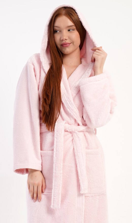 Ženski dugi ogrtač s kapuljačom Michaela - Ženske duge kućne haljine