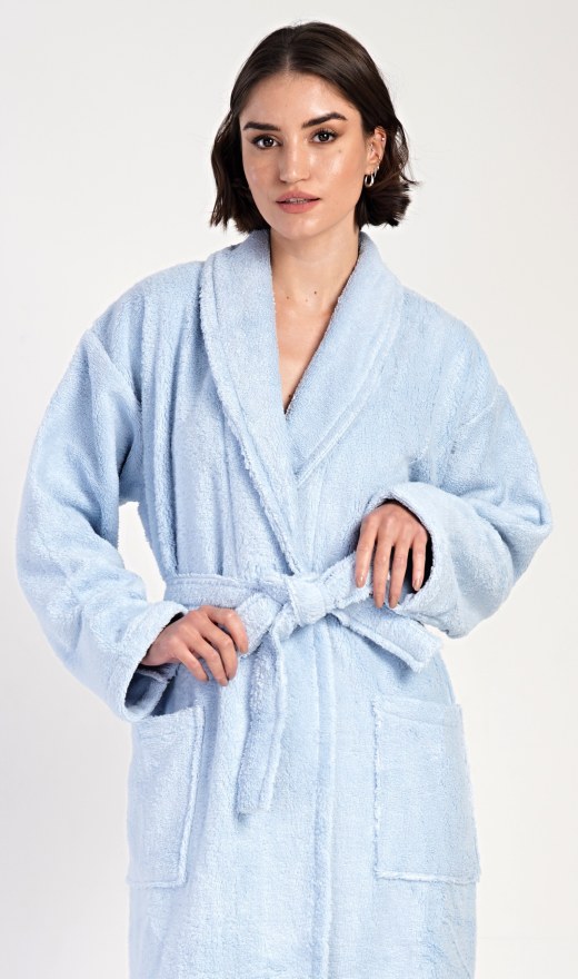 Žene - Ženski ogrtači - Ženske duge kućne haljine - Ženski dugi ogrtač s ovratnikom poput šala Karolína Ženski dugi ogrtač s ovratnikom poput šala Karolína - Ženske duge kućne haljine