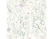 Bijela flis tapeta za zid, livadno cvijeće i trave, UR3319, Universe 4, Grandeco | Ljepilo besplatno