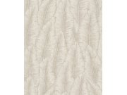 Bijelo-krem flis tapeta s listovima, CU3201, Cumaru, Grandeco | Ljepilo besplatno