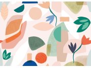 Dječja flis fototapeta za zid, cvijeće i oblici, RB254, Daydreamers, Grandeco | Ljepilo besplatno Grandeco