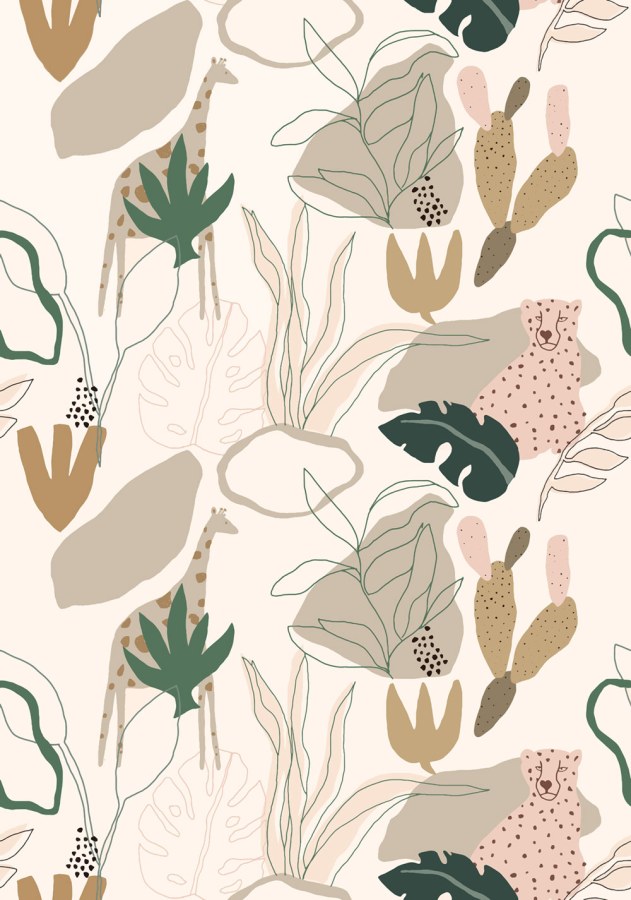 Dječja flis fototapeta za zid, safari, RB247, Daydreamers, Grandeco | Ljepilo besplatno