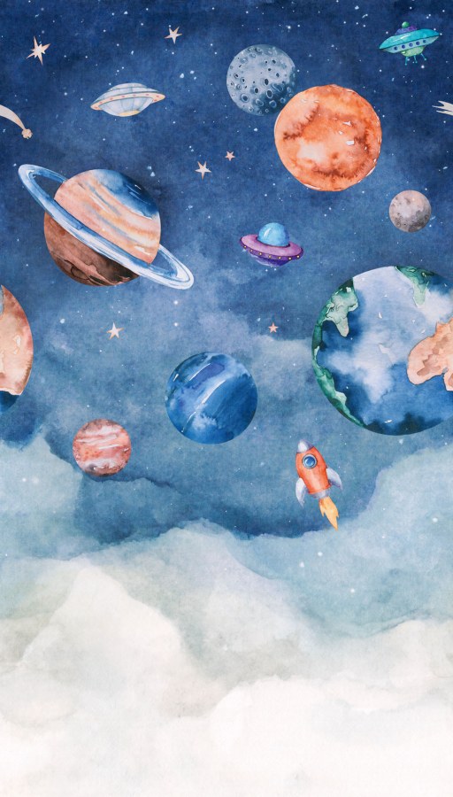 Dječja flis fototapeta za zid, svemir, A77201, One roll, one motif 2, Grandeco | Ljepilo besplatno - Grandeco