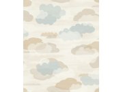 Dječja flis tapeta za zid, bež, oblačići, LD2019, Little Dreamers, Grandeco | Ljepilo besplatno