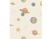 Dječja flis tapeta za zid, krem, svemir, LD3519, Little Dreamers, Grandeco | Ljepilo besplatno