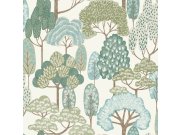 Dječja flis tapeta za zid, tirkizna, drveće, LD2109, Little Dreamers, Grandeco | Ljepilo besplatno