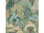 Dječja flis tapeta za zid, zelena, drveće, LD2113, Little Dreamers, Grandeco | Ljepilo besplatno