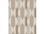 Smeđe-bež geometrijska flis tapeta za zid, CU3109, Cumaru, Grandeco | Ljepilo besplatno