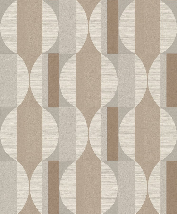 Smeđe-bež geometrijska flis tapeta za zid, CU3109, Cumaru, Grandeco | Ljepilo besplatno