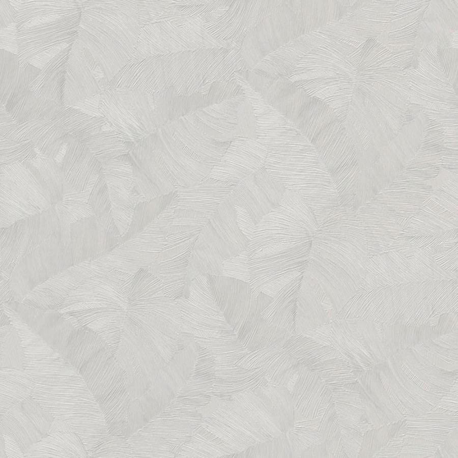 Sivo-bež flis tapeta s reljefnim listovima, TI2105, Time 2025, Grandeco | Ljepilo besplatno