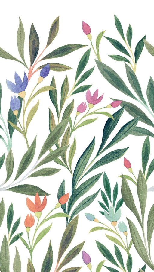 Flis fototapeta za zid, cvijeće, listovi, A72801, One roll, one motif 2, Grandeco | Ljepilo besplatno - Grandeco