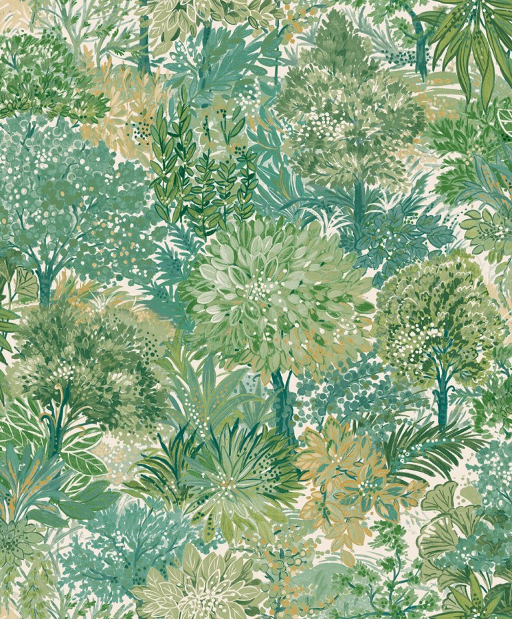 Flis tapeta za zid, zelena, drveće, A78602, Inia, Grandeco | Ljepilo besplatno - Grandeco