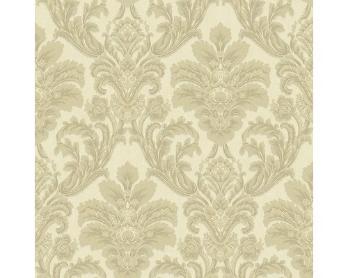 Klasična flis tapeta za zid, bež, zlatna, damast uzorak, A63701, Grandeco | Ljepilo besplatno