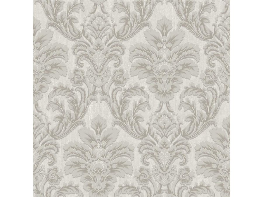 Klasična flis tapeta za zid, siva, damast uzorak, A63703, Grandeco | Ljepilo besplatno