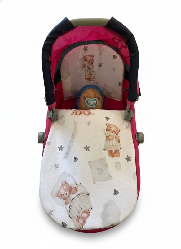 SDS Pokrivači za kolica za lutke Uspavani medvjedić Pamuk, punjenje: Poliester, 1x 27x40 cm / 25x20 cm - **peřinky do KOČÁRKU** → **pokrivači u KOLICA**