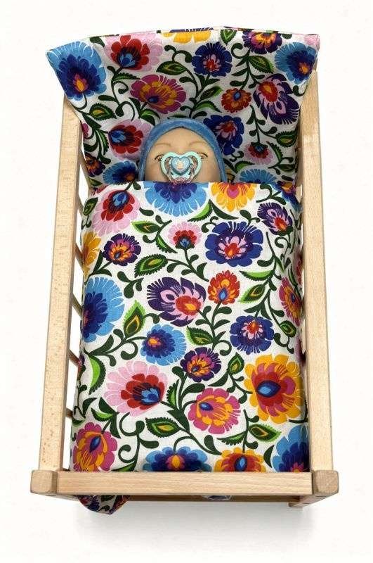 SDS Pokrivači za dječji krevetić za lutke Květy bijela Pamuk, punjenje: Poliester, 1x 38x44 cm / 28x20 cm - **peřinky do POSTÝLKY** → **pernice u krevetiće**
