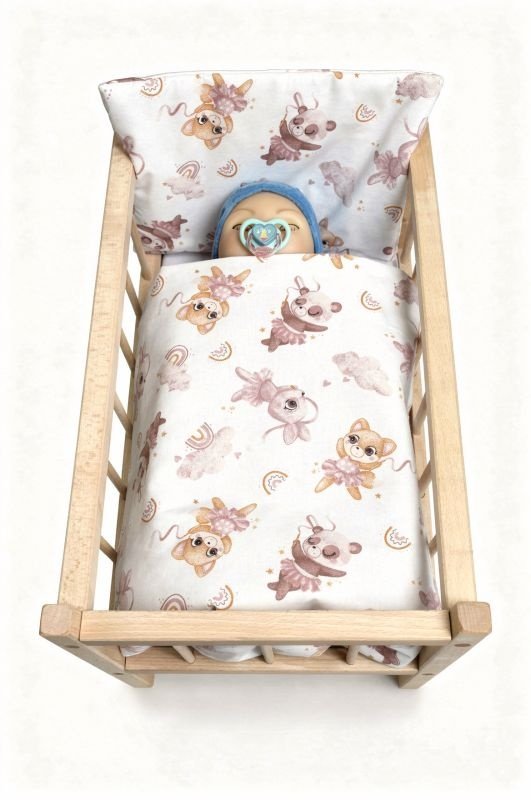 SDS Peřinky do postýlky pro panenky Aloha Bavlna, výplň: Polyester, 1x 38x44 cm / 28x20 cm - **peřinky do POSTÝLKY** → **pernice u krevetiće**