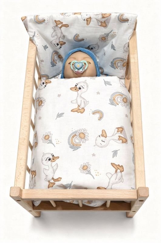 SDS Peřinky do postýlky pro panenky Káčátko Bavlna, výplň: Polyester, 1x 38x44 cm / 28x20 cm - **peřinky do POSTÝLKY** → **pernice u krevetiće**