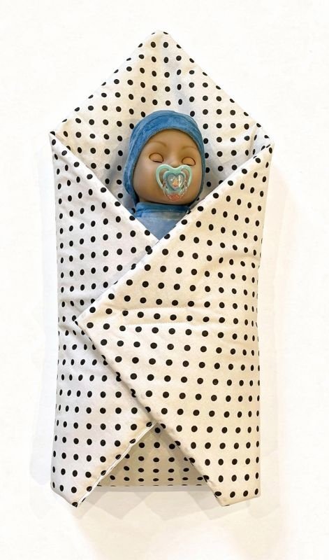 SDS Rychlozavinovačka pro panenky Puntíky Bijela Bavlna, výplň: Polyester, 1x 60x60 cm - **brzopreklopke**
