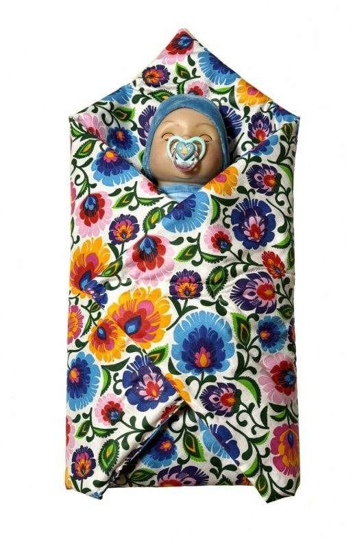 SDS Rychlozavinovačka pro panenky Květy Bijela Bavlna, výplň: Polyester, 1x 60x60 cm - **brzopreklopke**