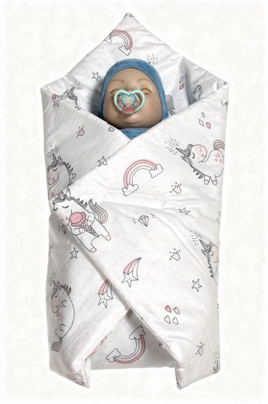 SDS Rychlozavinovačka pro panenky Jednorožec Bijela Bavlna, výplň: Polyester, 1x 60x60 cm - **brzopreklopke**