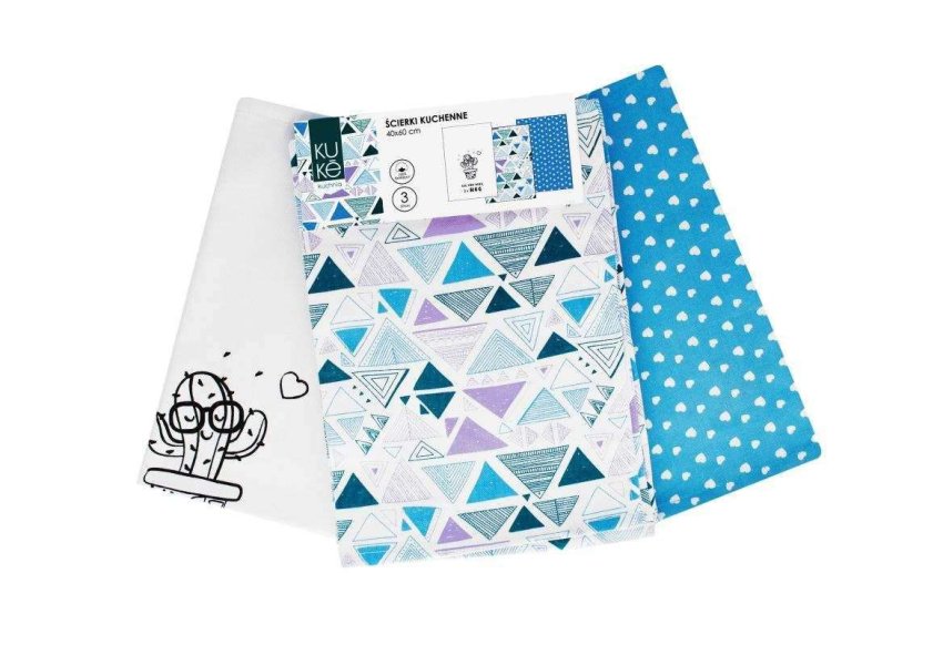 FARO Kuhinjske krpe Kuke 3 kom Kaktus s uzorkom set Pamuk, 40/60 cm - **Utěrky** → **Krpe**