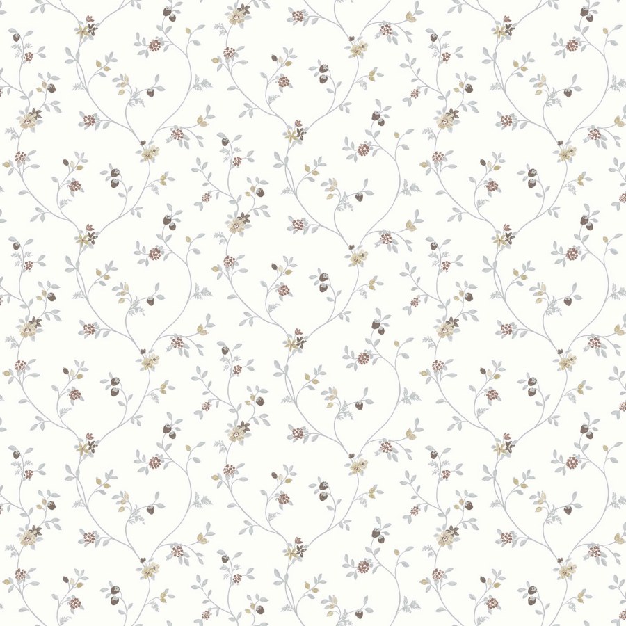 Bijela cvjetna flis tapeta za zid, 12331, Fiori Country, Parato | Ljepilo Gratis