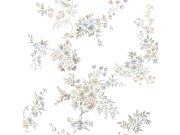 Bijela flis tapeta za zid s cvjetnim uzorkom, 12311, Fiori Country, Parato | Ljepilo Gratis Parato by Cristiana Masi