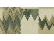 Geometrijska flis tapeta za zid, zelena, siva, imitacija tkanine, 6675, Metamorphosis, Parato by Cristiana Masi | Ljepilo Gratis