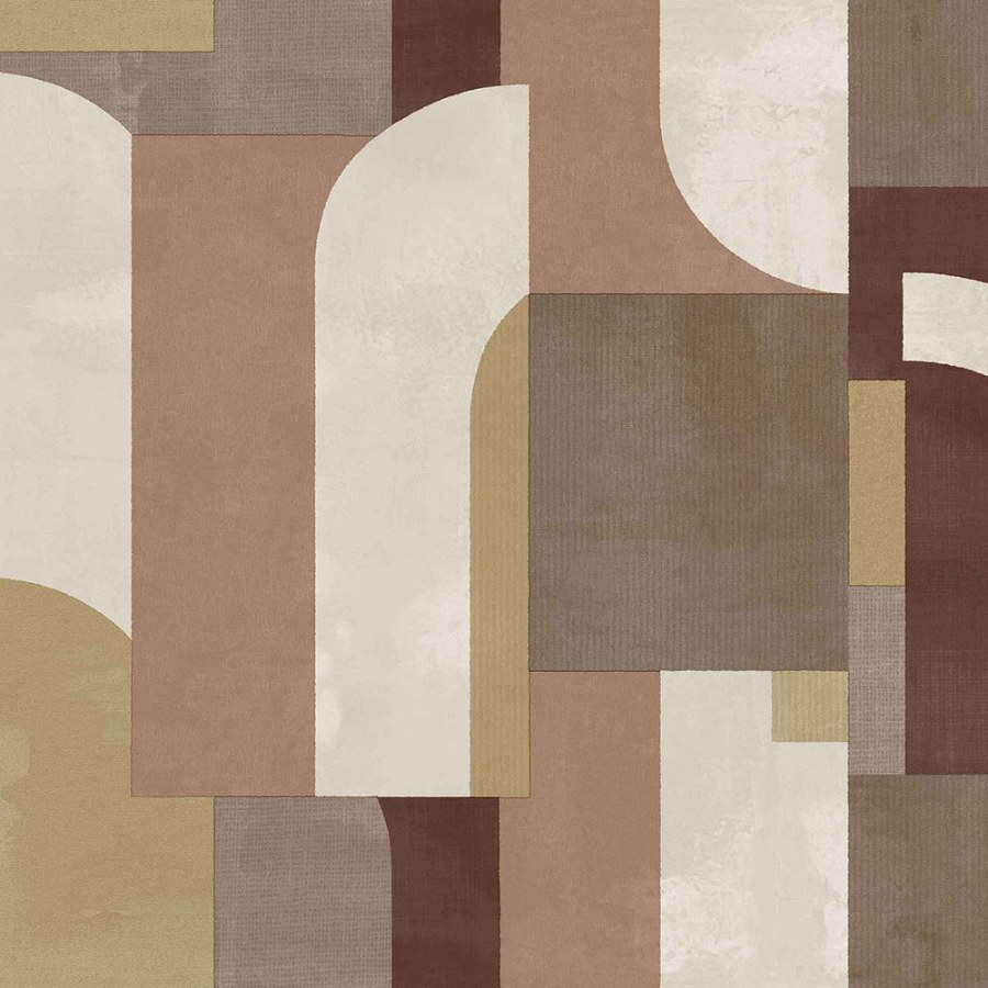Smeđe-bež geometrijska flis tapeta za zid, 43828, Terra, Cristiana Masi by Parato | Ljepilo Gratis